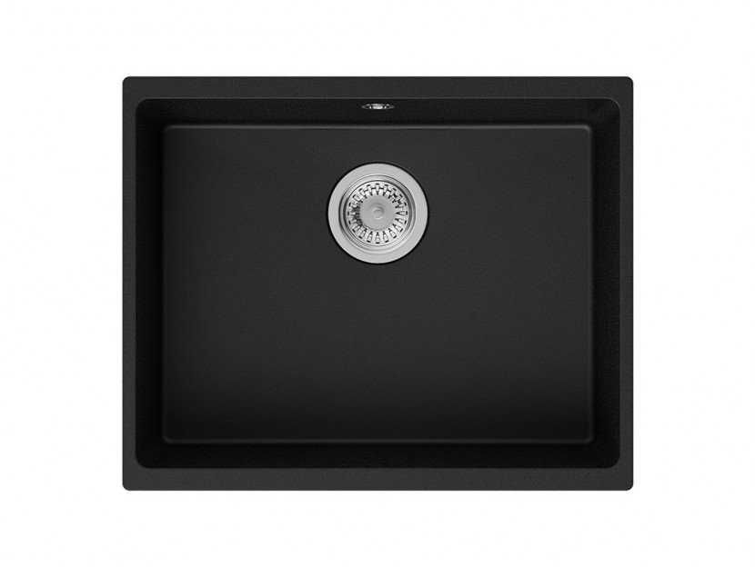 Черна Гранитна Мивка за Вграждане под Плот Лондон 60 - 555 x 450 mm