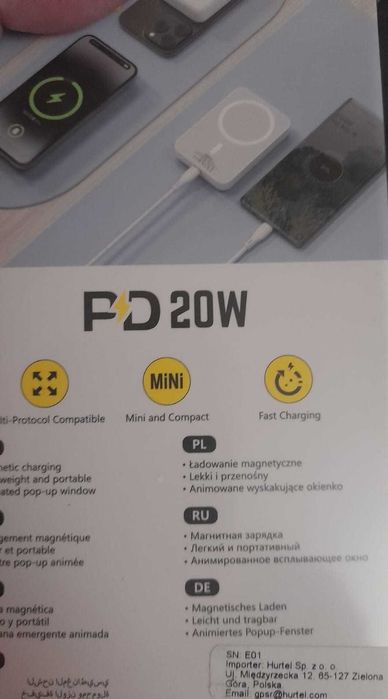 baterie externa 10000mA powerbank MagSafe wireless , usb , type c