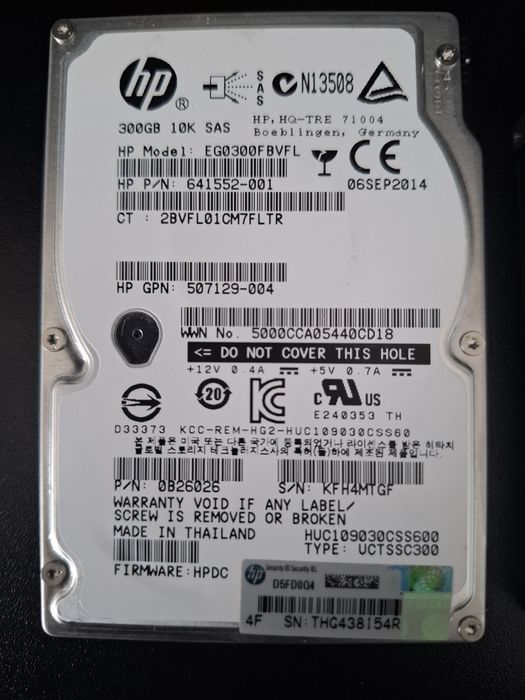 Hdd sas hp 300gb 10k 2 buc
