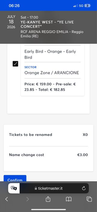 Bilet kanye west ye italia orange