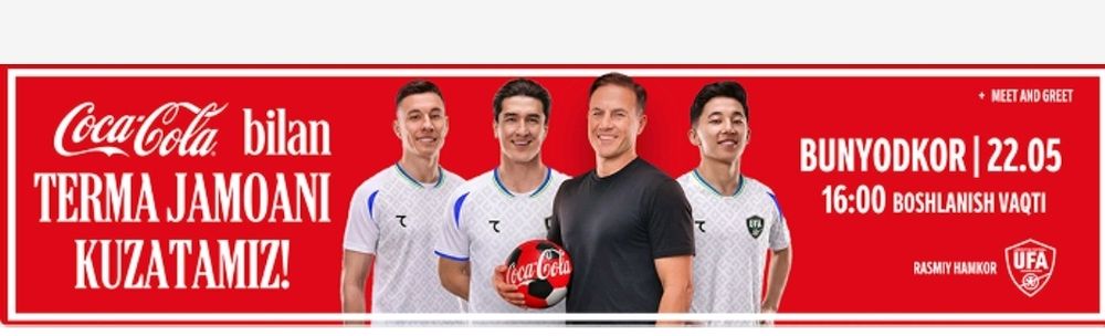 22-may soat 16:00 da bunyodkor stadionida terma jamoamizni kuzatish
