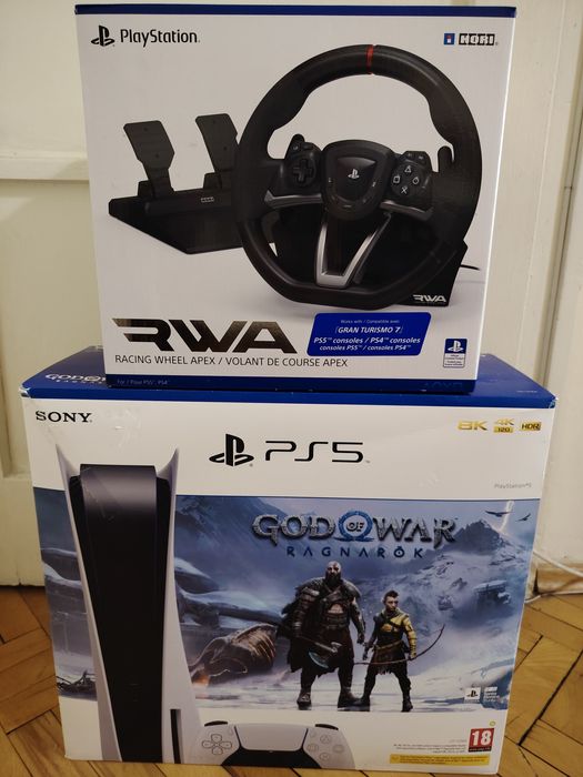 Само за 549 евро/ЛОТ/ Ps5 + волан + джойстик + игра + зарядно + стойка