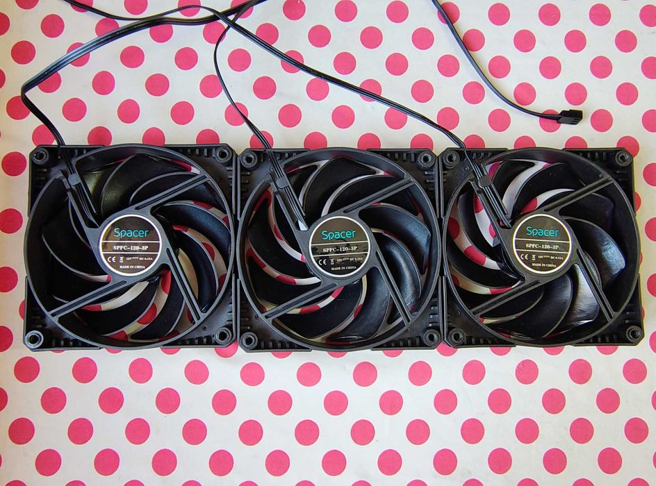 3 x Cooler Ventilator Spacer SPFC-120-3P Black 120 mm