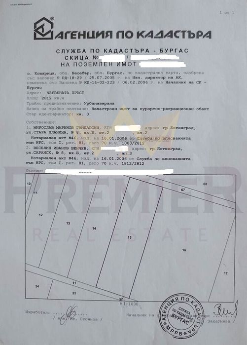 Парцел в Бургас, област-с.Кошарица регулация