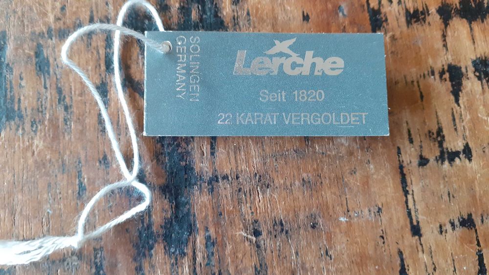 нож и ножица комплект Лерхе Lerche Солинген Solingen злато и лак