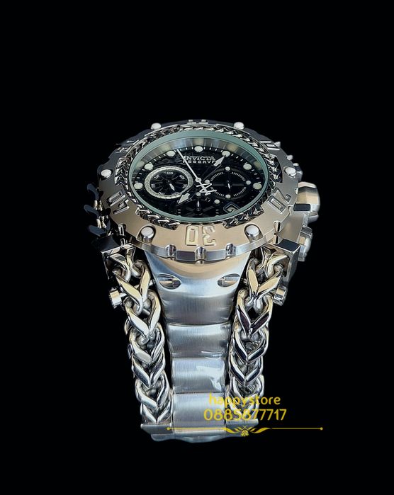 INVICTA Gladiator Silver black dial 60 mm, Инвикта нов ръчен часовник