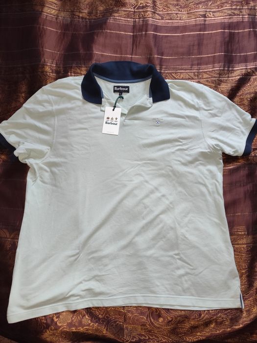 Barbour - оригинална тениска с яка, къс ръкав