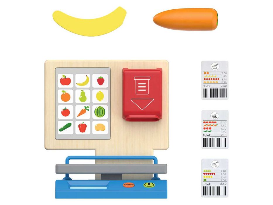 Дървени играчки за кухня Сейф Везна Тостер Кухненски робот Кошница