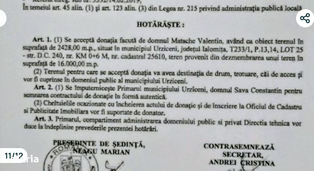 Urziceni. Locuri de casă. Str.Buzaului.peste linie.Supraf 530 - 900mp.