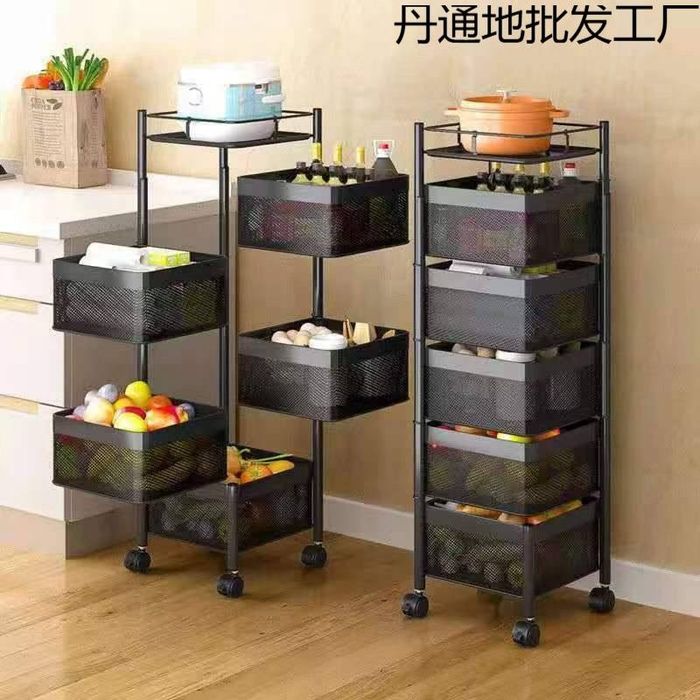 Круглая и квадратная железная полка для овощей