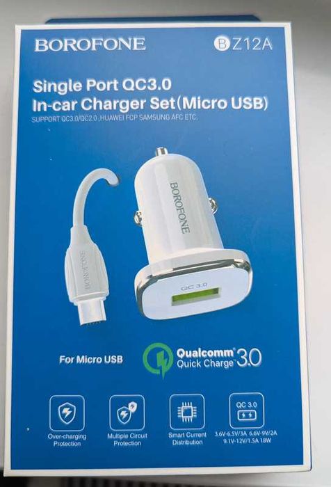 Incarcator Auto Rapid Borofone, USB, 18W, Quick Charge, PD, Nou