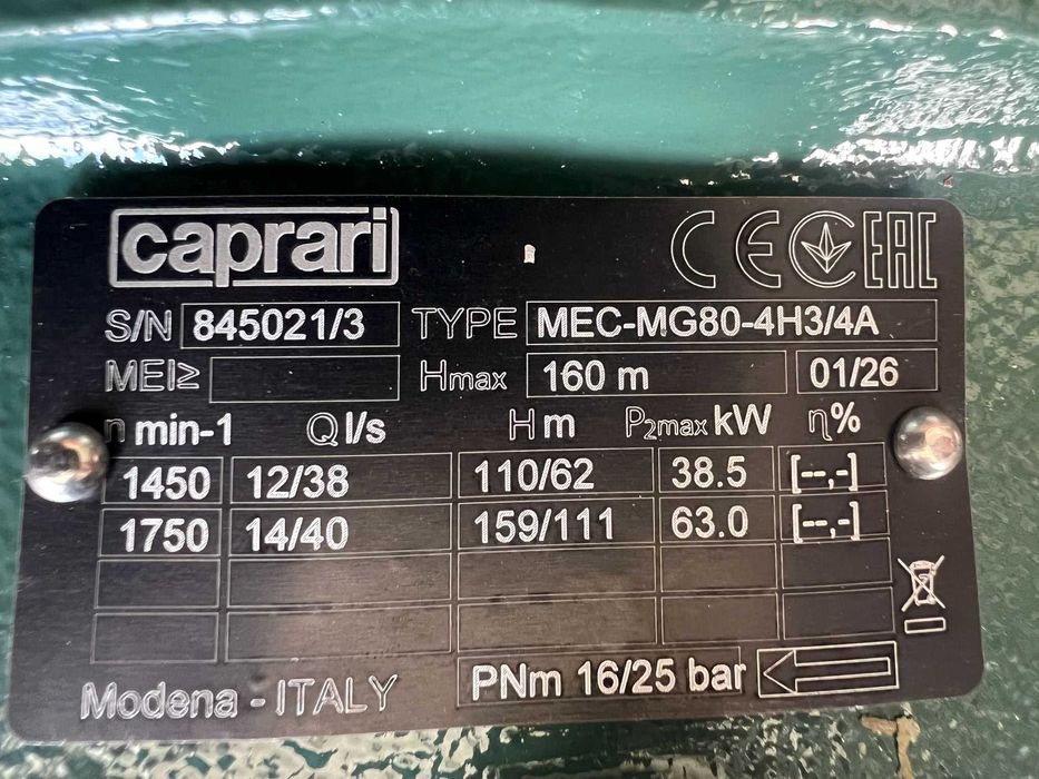 Pompa irigatii Caprari MEC MG80-4/4A si MG80-4H3/4A   (Noua 2026 )