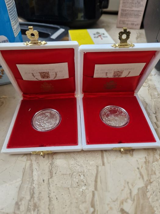 Сребърни Ватикана 500лири 1992г и 1995г UNC