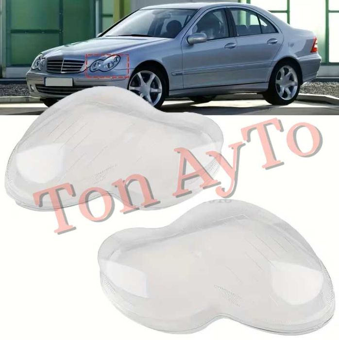 Капаци Фарове W203 Мерцедес Mercedes C Class W203 2001-2007 Стъкла Фарове Капаци