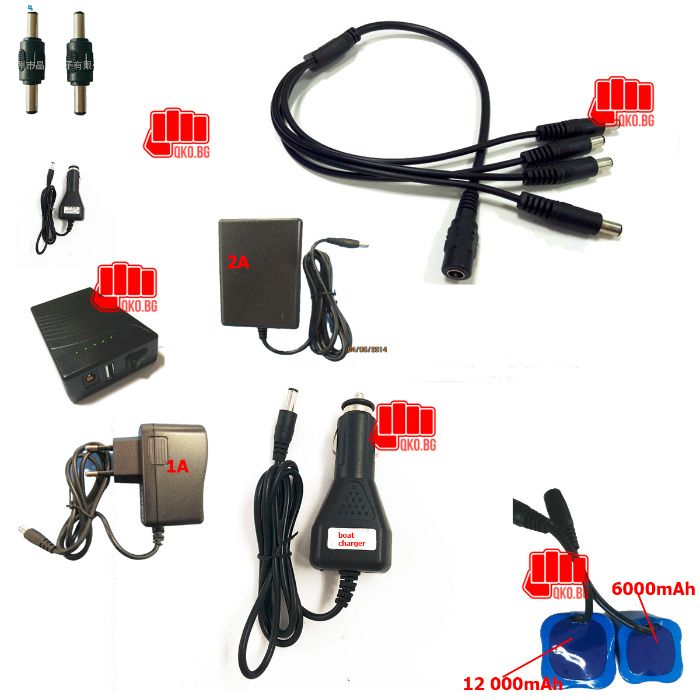 Части за лодка за захранка: 12в/220в зарядни, батерии, мотои и др.