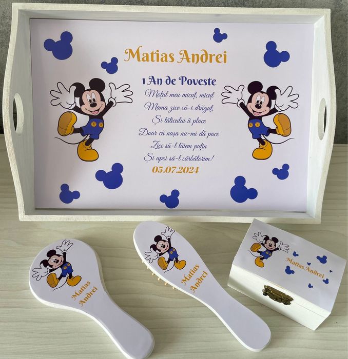 Tava pentru moț, set aniversar 1 an, elemente personalizate