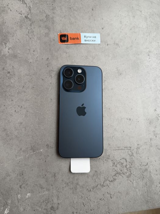 100% 128* iPhone 15 pro* 18€/м Blue Titanium айфон 15 про син
