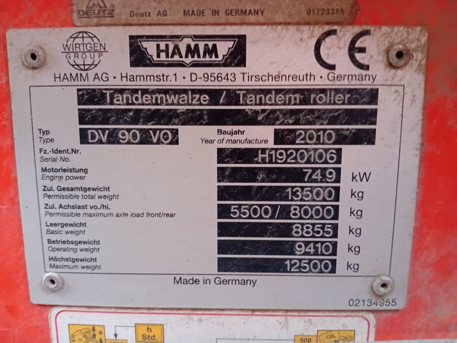 Cilindru compactor hamm 2010 13.5 Tone