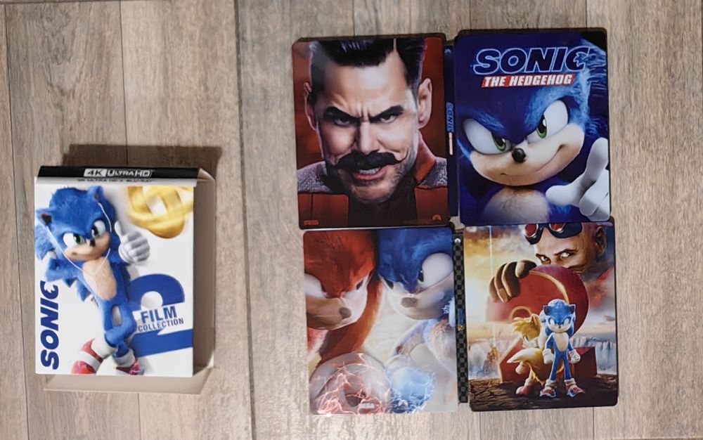 Steelbook Sonic the Hedgehog 1 2 3 4K Ultra HD Bluray Ariciul Sonic 4k