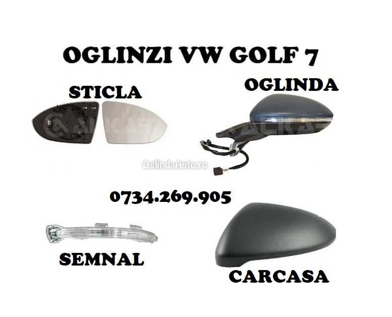 Oglinda VW Golf 7 VII geam sticla oglinzi stanga dreapta MONTAJ GRATUI