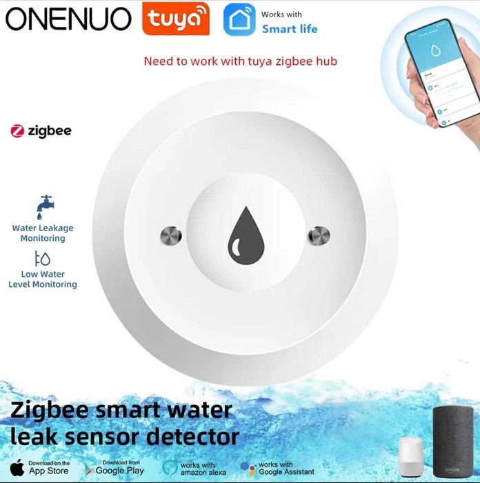 Датчики Tuya Smart ZigBee: протечки воды, температуры, и другие.