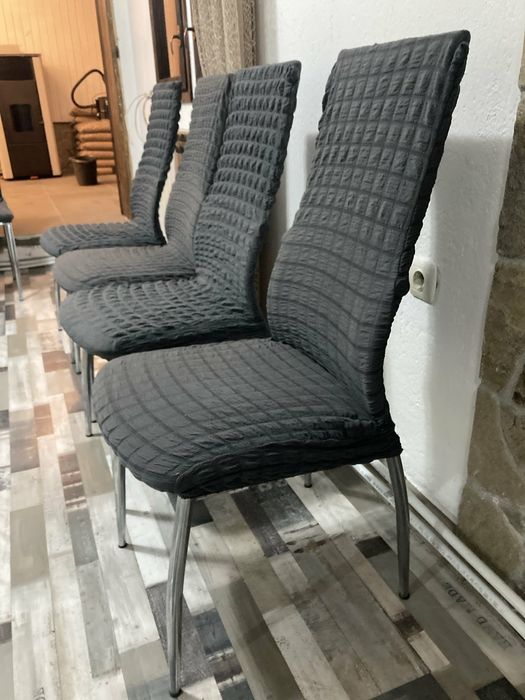 Столове кожа текстил 6 бр