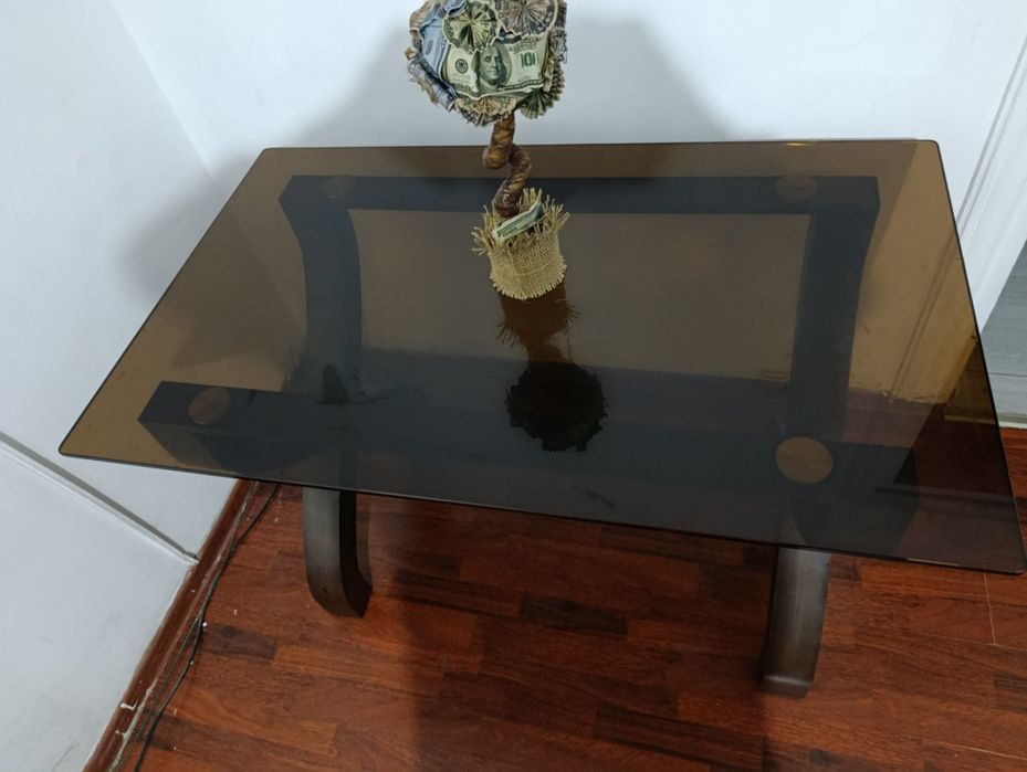 КАК НОВЫЙ СТОЛ  из дуба+ каленое стекло!!!