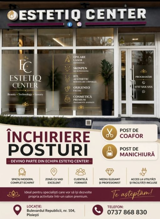 De inchiriat posturi manichiură si coafor Ploiesti