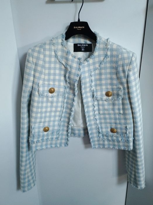 Geaca sacou Balmain tweed originala, impecabila, maimea 40