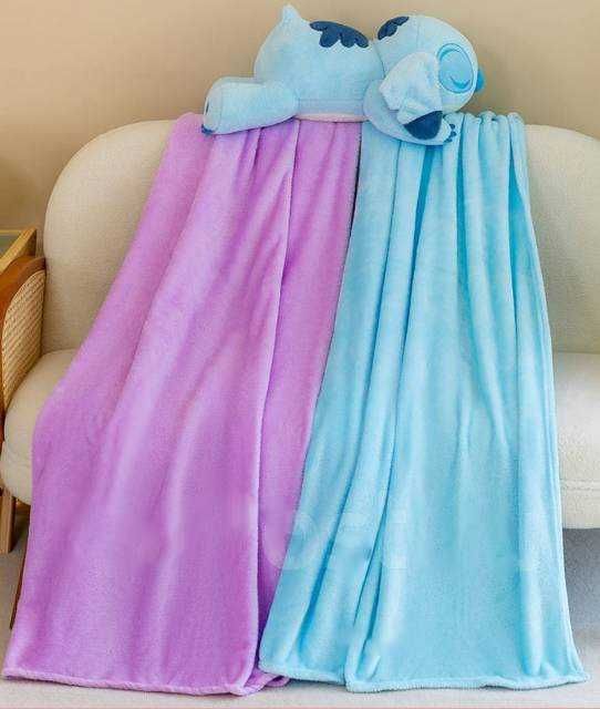 Плюшена играчка Лило и Стич с одеяло Комплект 3в1, Голям плюшен Стич