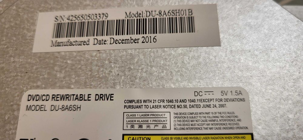 HP DU-8A6SH CD DVD±RW SATA Optical Drive fuctional