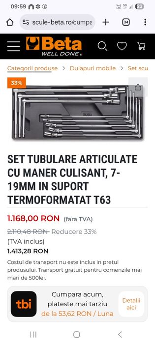 Turi articulate beta setul este nou (snap on hazet facom sonic toptul