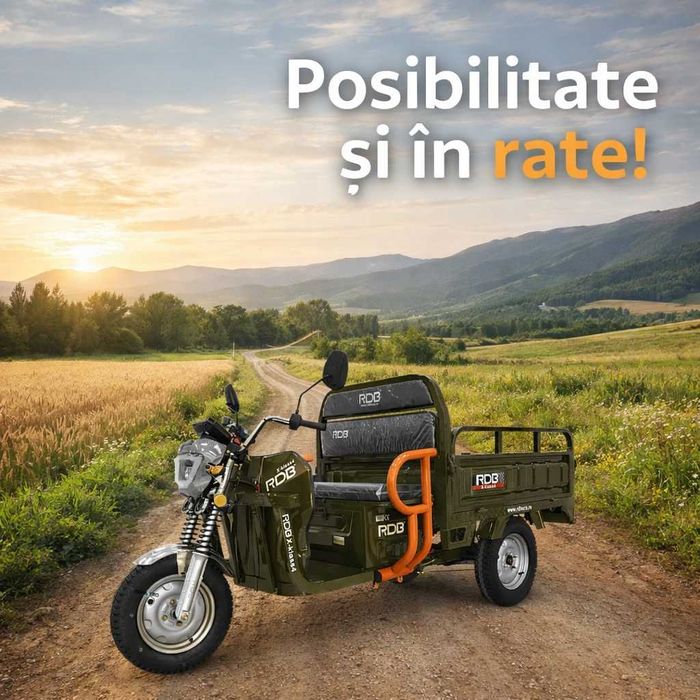 Triciclu electric RDB X-Klass4, motor 3500W, bena, CIV gratuit, NOU!