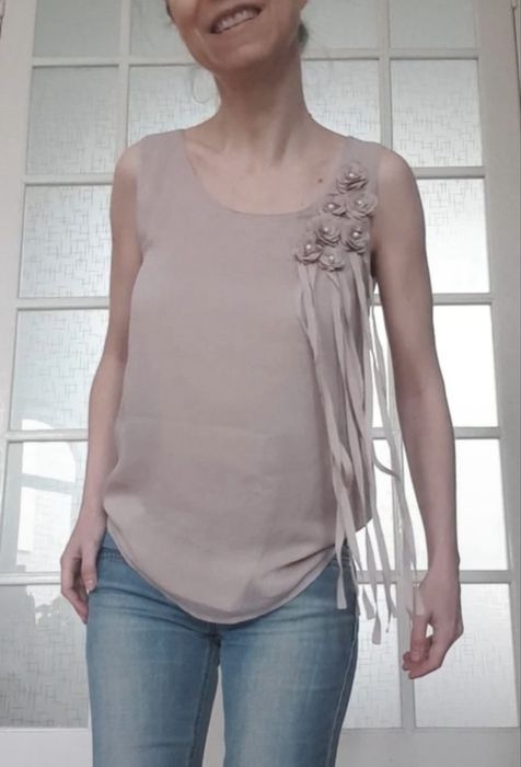 Tricou roz pudra elegant S