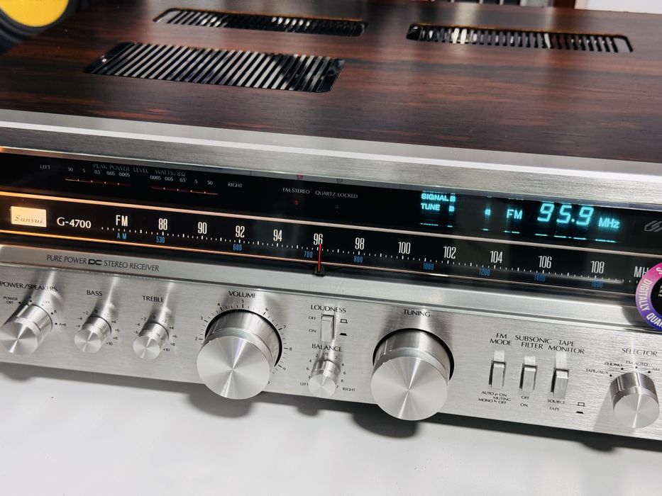 Amplituner/amplificator SANSUI G-4700,carcasă lemn,Impecabil,50W/canal