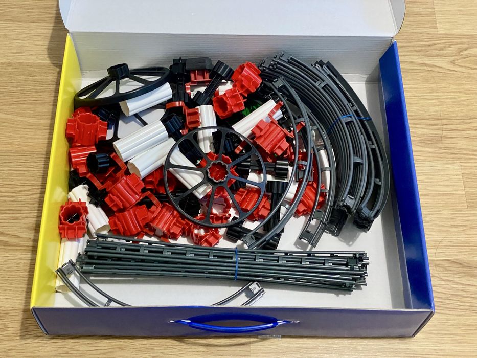 Set constructie Quercetti Skyrail Race, Pista cu bile, 185 piese