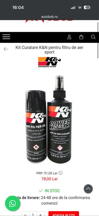 Kit curatare filtru k&n