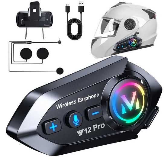 Водоустойчив интерком за каска - хендсфри за мотор Bluetooth 5.4