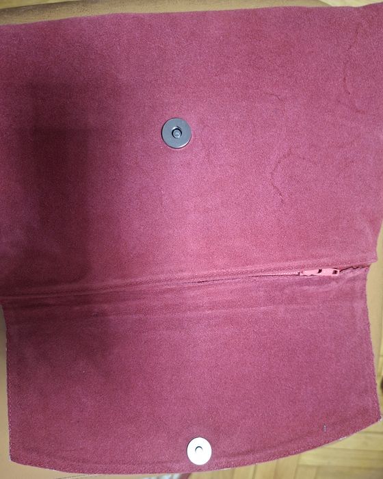 Plic /handmade din piele naturală intoarsă (velur)
