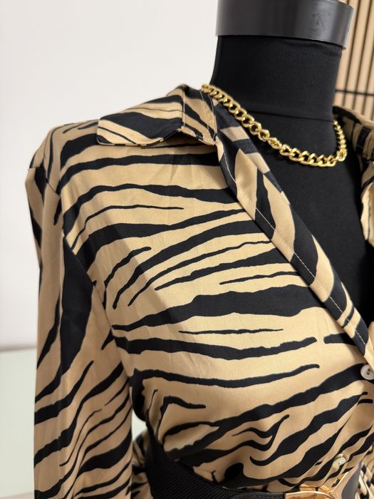 Camasa bluza satinata animal print