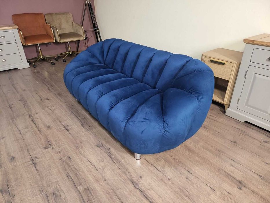 Син диван тройка от плат кадифе