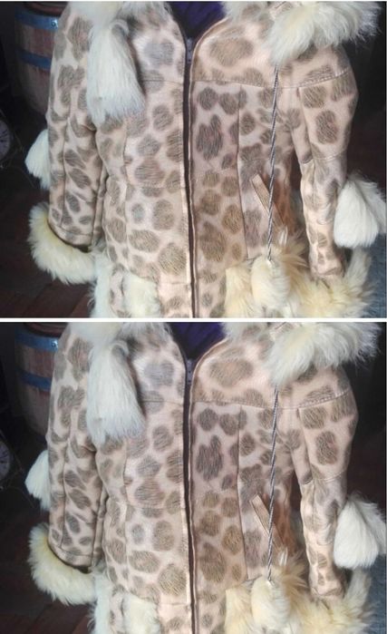 Детски кожени топли палтенца -шубички,3-7 год възраст,2 бр.за момиче