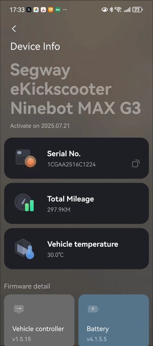 scooter segway ninebot max g3, 25-45km/h