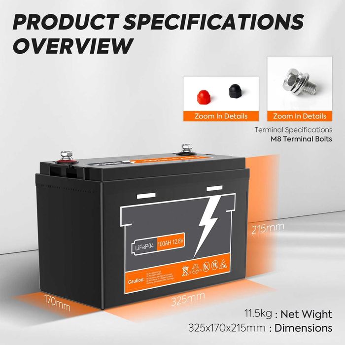 ГОТОВ 100ач 12v Lifepo4 Акумулатор Литиево желязо фосфатен лодки ТЯГОВ