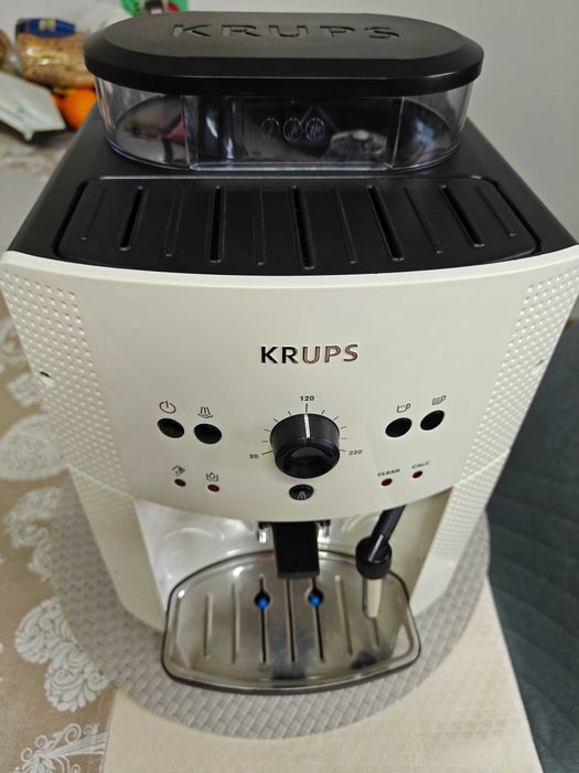 Espressor automat Krups Espresseria Automatic EA81, 1450W, râsniță 3 nivele, alb-negru, made în Franța