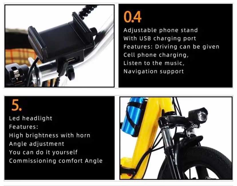 tricicleta electrica adulti pliabila 14'' 48V/350W/10,4Ah