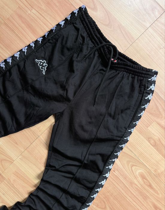 Pantaloni popper pants joggers trousers tearaway retro Kappa omini logo wide leg logo tape size XS