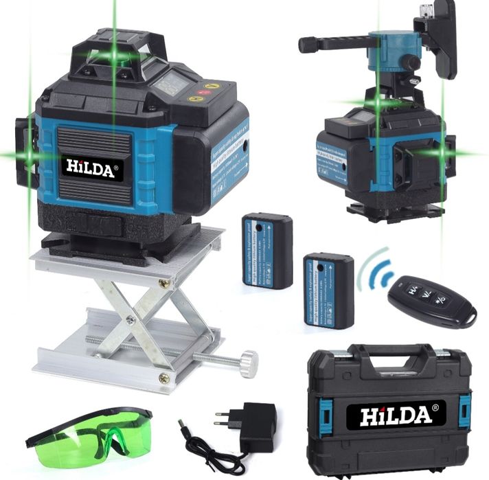Лазерен нивелир 16 линии 2г. гаранция, 2 батерии, пълен комплект трино