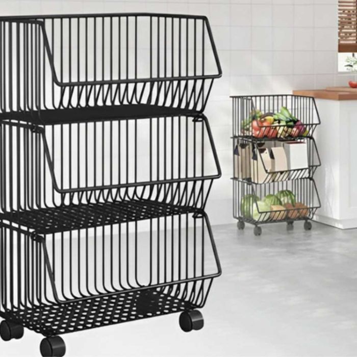 Стелаж на колелца с 3 нива