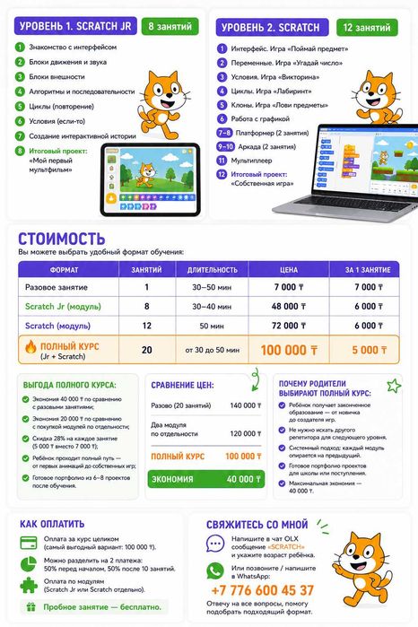 Программирование для детей — Scratch Jr + Scratch | Онлайн